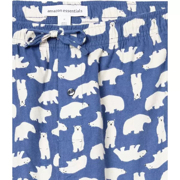 Amazon Essentials Mens Flannel Pajama Set Available in Big amp TallNavy Polar Bear