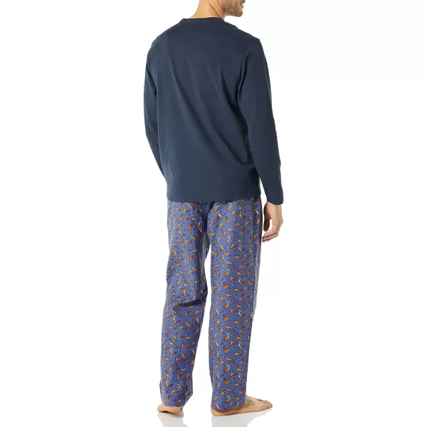 Amazon Essentials Mens Flannel Pajama Set Available in Big amp TallNavy Squirrel