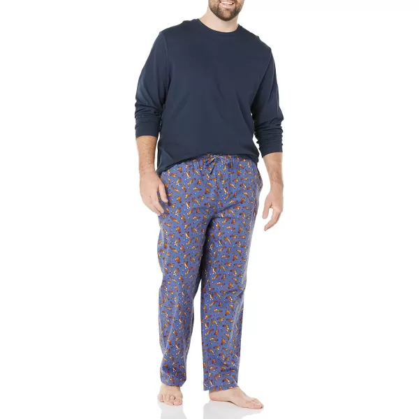 Amazon Essentials Mens Flannel Pajama Set Available in Big amp TallNavy Squirrel