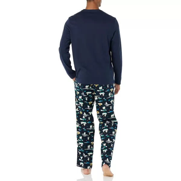 Amazon Essentials Mens Flannel Pajama Set Available in Big amp TallNavyArctic Creatures