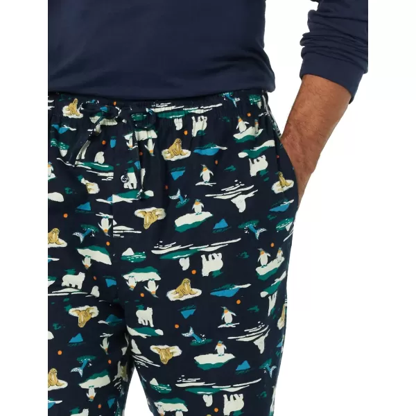 Amazon Essentials Mens Flannel Pajama Set Available in Big amp TallNavyArctic Creatures