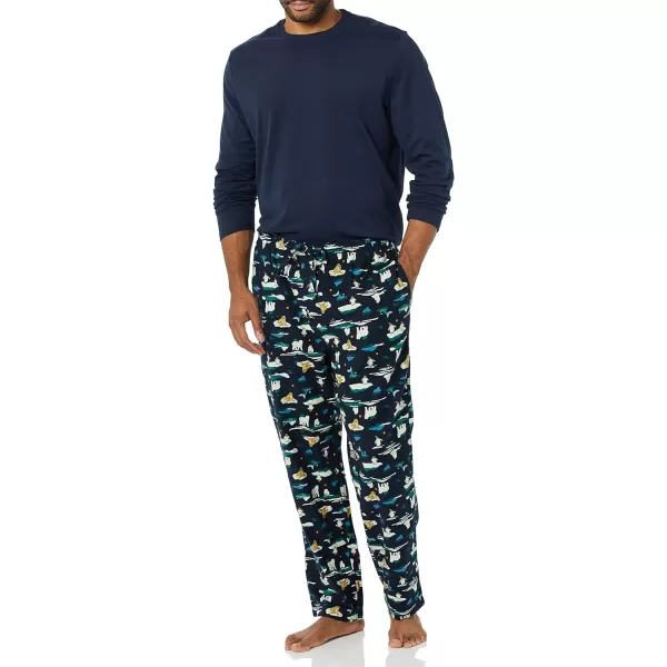 Amazon Essentials Mens Flannel Pajama Set Available in Big amp TallNavyArctic Creatures