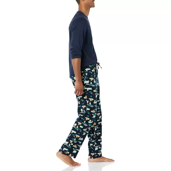 Amazon Essentials Mens Flannel Pajama Set Available in Big amp TallNavyArctic Creatures