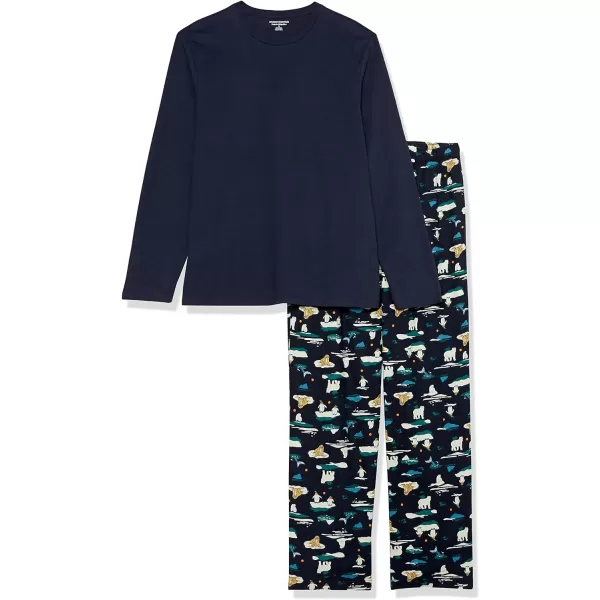 Amazon Essentials Mens Flannel Pajama Set Available in Big amp TallNavyArctic Creatures