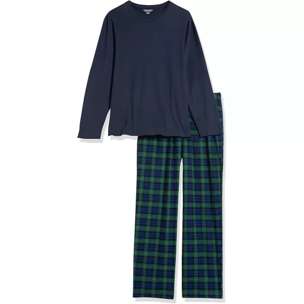 Amazon Essentials Mens Flannel Pajama Set Available in Big amp TallNavyTartan