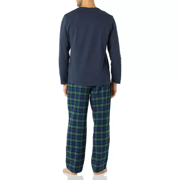 Amazon Essentials Mens Flannel Pajama Set Available in Big amp TallNavyTartan