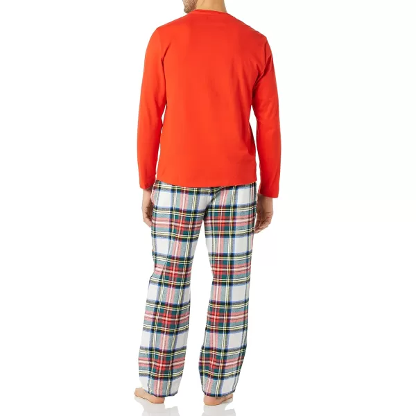 Amazon Essentials Mens Flannel Pajama Set Available in Big amp TallRed Tartan Plaid