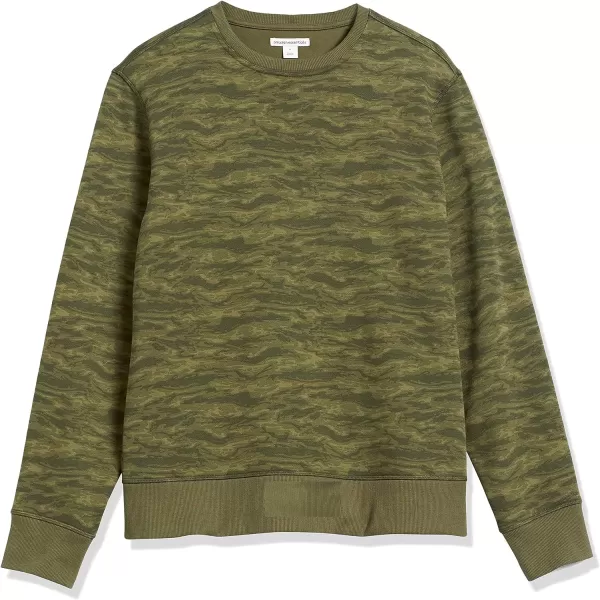 Amazon Essentials Mens Fleece Crewneck Sweatshirt Available in Big amp TallGreen Abstract Camo