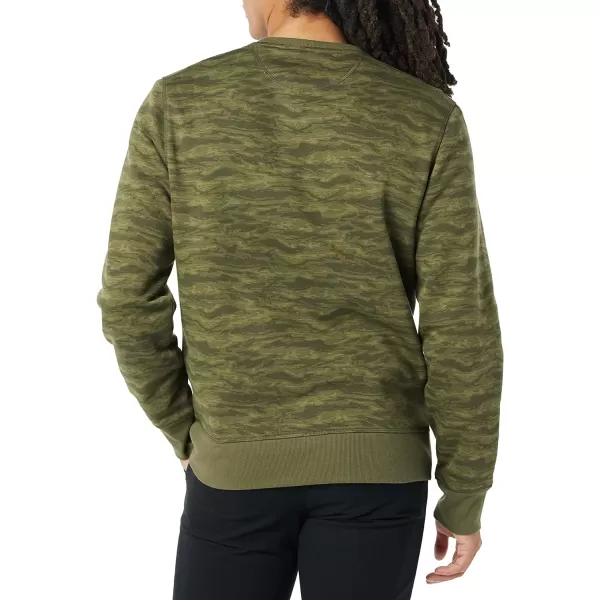 Amazon Essentials Mens Fleece Crewneck Sweatshirt Available in Big amp TallGreen Abstract Camo