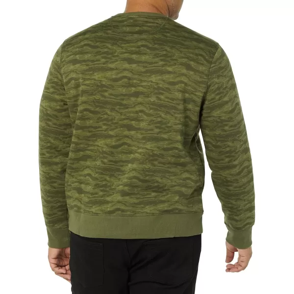 Amazon Essentials Mens Fleece Crewneck Sweatshirt Available in Big amp TallGreen Abstract Camo