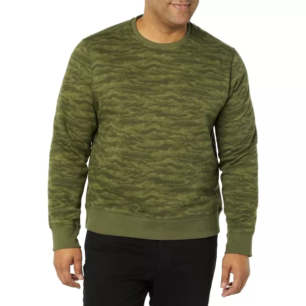 Amazon Essentials Mens Fleece Crewneck Sweatshirt Available in Big amp TallGreen Abstract Camo