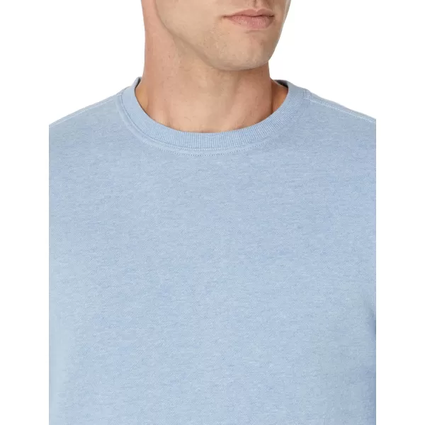 Amazon Essentials Mens Fleece Crewneck Sweatshirt Available in Big amp TallLight Blue Heather