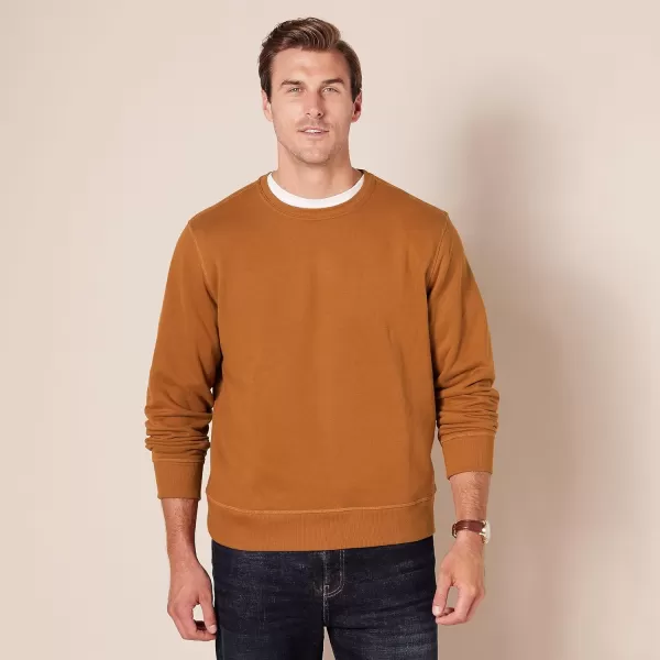 Amazon Essentials Mens Fleece Crewneck Sweatshirt Available in Big amp TallNutmeg