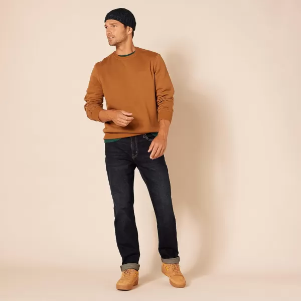 Amazon Essentials Mens Fleece Crewneck Sweatshirt Available in Big amp TallNutmeg