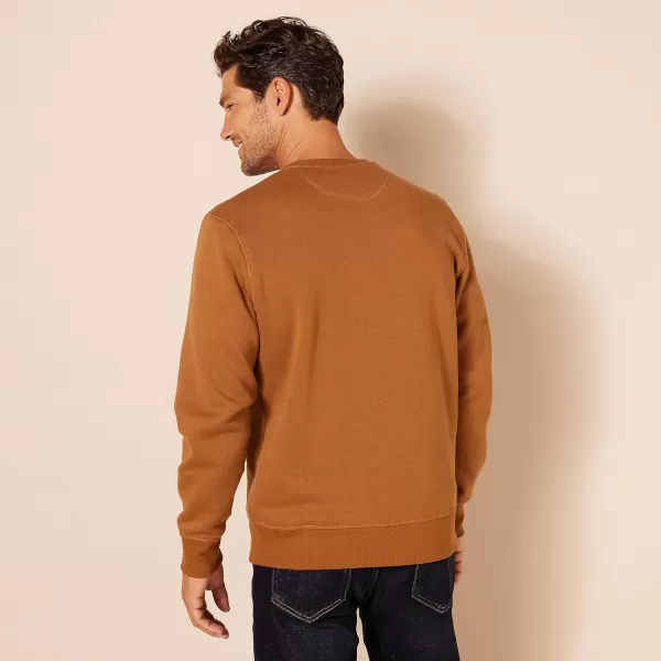 Amazon Essentials Mens Fleece Crewneck Sweatshirt Available in Big amp TallNutmeg