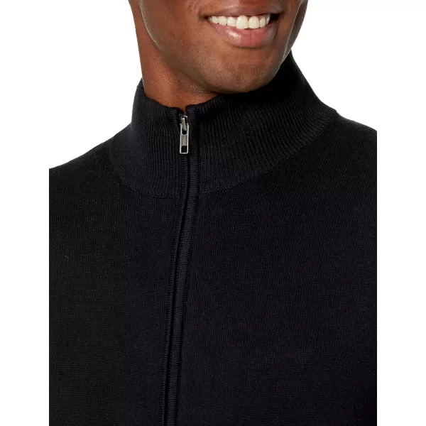 Amazon Essentials Mens FullZip Cotton SweaterBlack