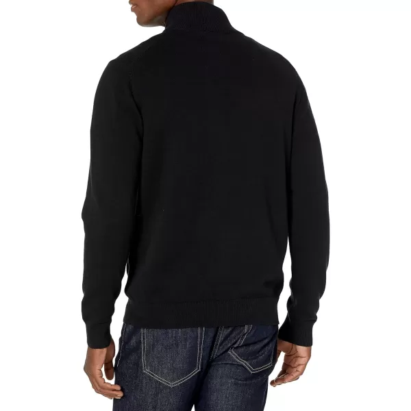 Amazon Essentials Mens FullZip Cotton SweaterBlack