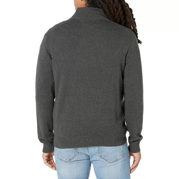 Amazon Essentials Mens FullZip Cotton SweaterCharcoal Heather