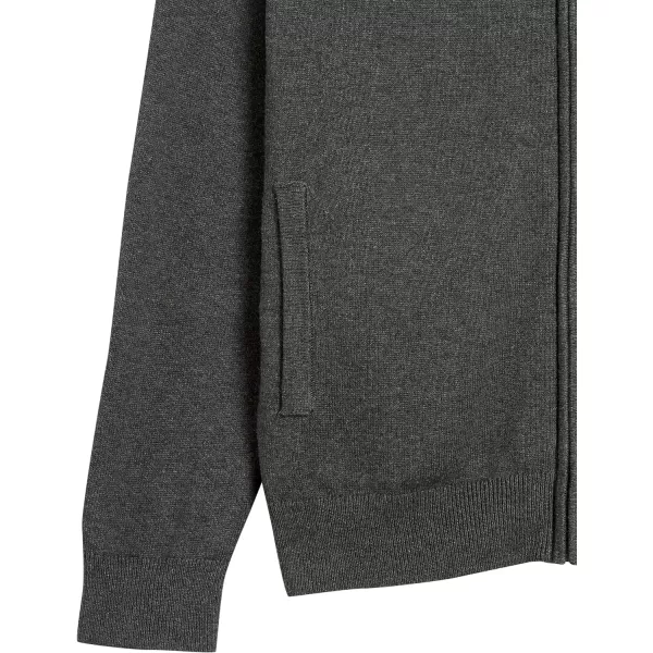 Amazon Essentials Mens FullZip Cotton SweaterCharcoal Heather