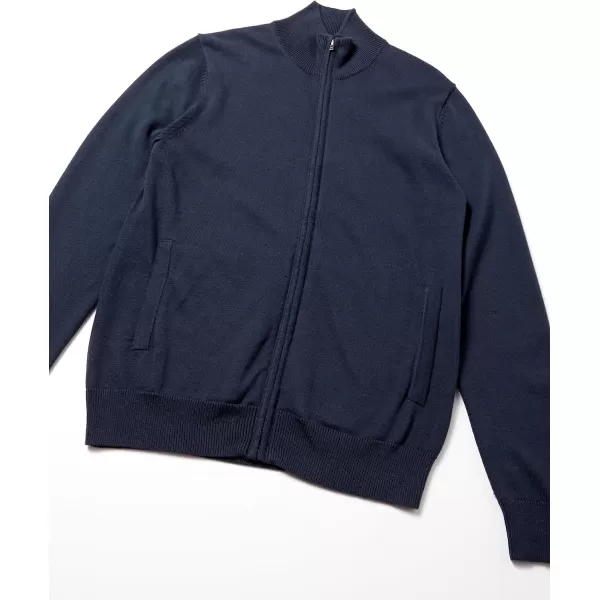 Amazon Essentials Mens FullZip Cotton SweaterNavy