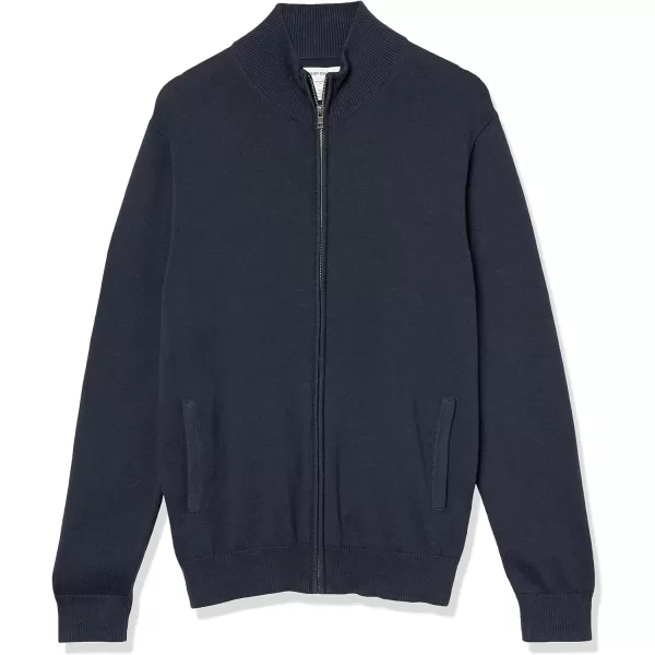 Amazon Essentials Mens FullZip Cotton SweaterNavy