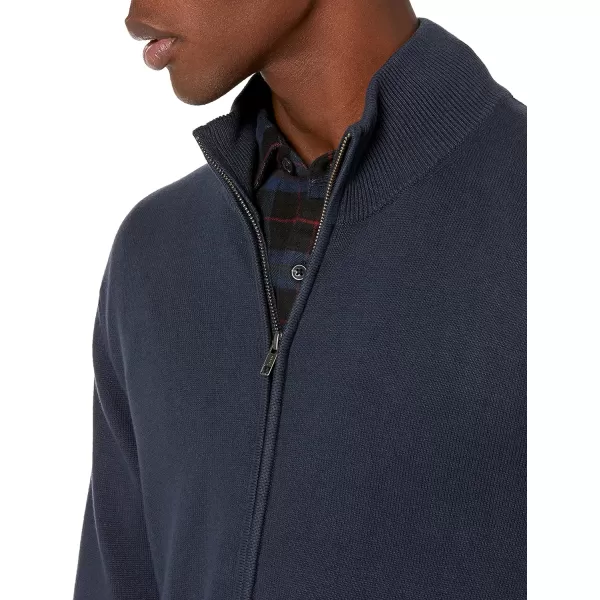 Amazon Essentials Mens FullZip Cotton SweaterNavy