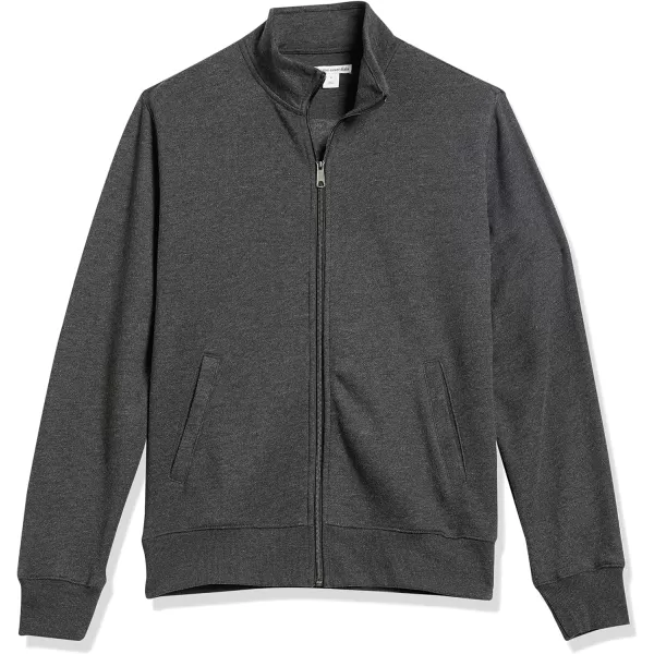 Amazon Essentials Mens FullZip Fleece Mock Neck SweatshirtCharcoal Heather