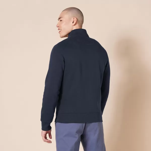 Amazon Essentials Mens FullZip Fleece Mock Neck SweatshirtNavy