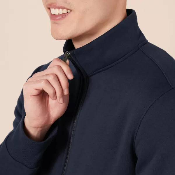 Amazon Essentials Mens FullZip Fleece Mock Neck SweatshirtNavy