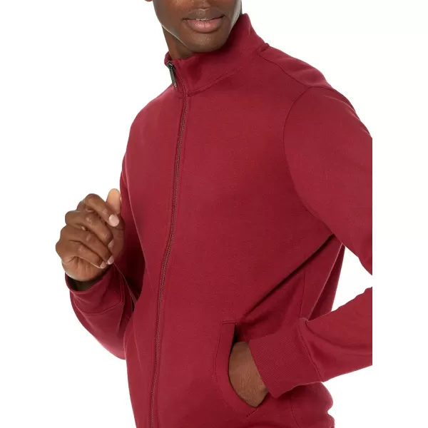 Amazon Essentials Mens FullZip Fleece Mock Neck SweatshirtRed