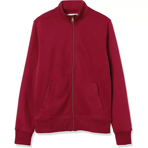 Amazon Essentials Mens FullZip Fleece Mock Neck SweatshirtRed
