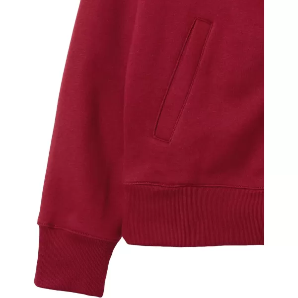 Amazon Essentials Mens FullZip Fleece Mock Neck SweatshirtRed