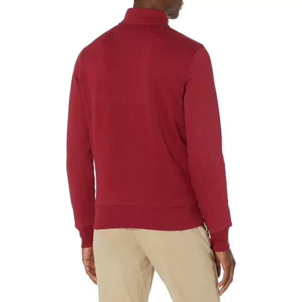 Amazon Essentials Mens FullZip Fleece Mock Neck SweatshirtRed