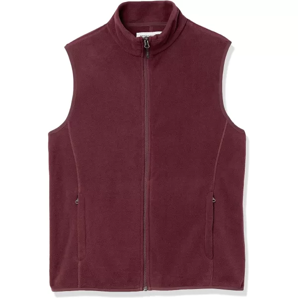 Amazon Essentials Mens FullZip Polar Fleece Vest Available in Big amp TallPolyester Burgundy