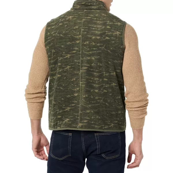 Amazon Essentials Mens FullZip Polar Fleece Vest Available in Big amp TallPolyester Camo