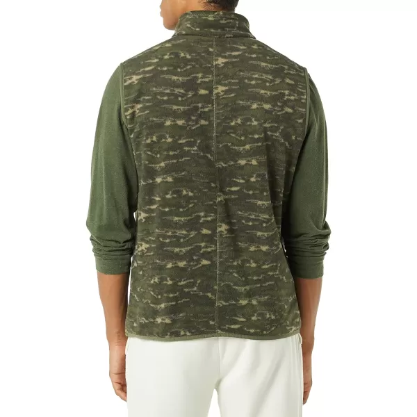 Amazon Essentials Mens FullZip Polar Fleece Vest Available in Big amp TallPolyester Camo