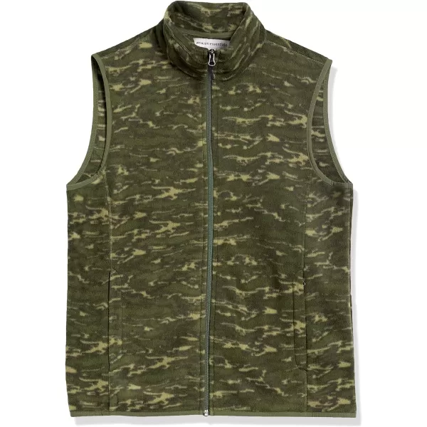 Amazon Essentials Mens FullZip Polar Fleece Vest Available in Big amp TallPolyester Camo