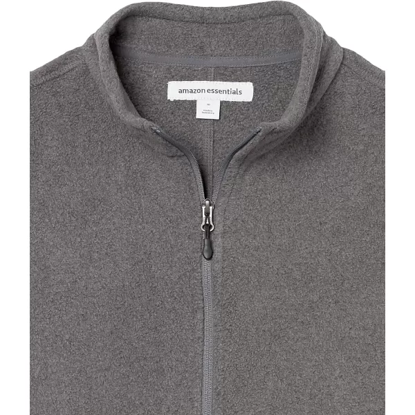 Amazon Essentials Mens FullZip Polar Fleece Vest Available in Big amp TallPolyester Charcoal Heather