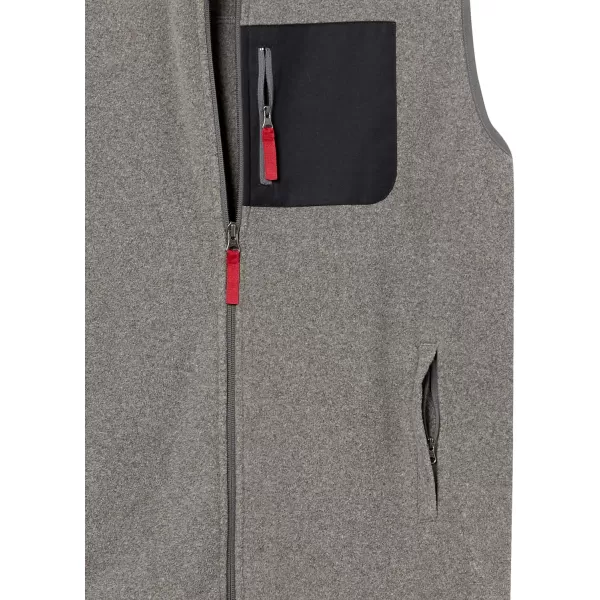 Amazon Essentials Mens FullZip Polar Fleece Vest Available in Big amp TallPolyester Charcoal HeatherBlack Color Block