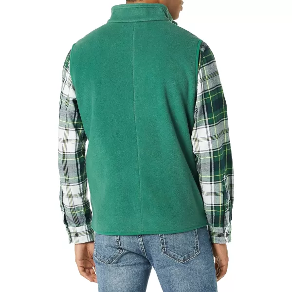 Amazon Essentials Mens FullZip Polar Fleece Vest Available in Big amp TallPolyester Dark Green