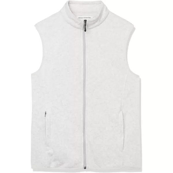 Amazon Essentials Mens FullZip Polar Fleece Vest Available in Big amp TallPolyester Light Grey Heather