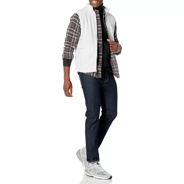 Amazon Essentials Mens FullZip Polar Fleece Vest Available in Big amp TallPolyester Light Grey Heather