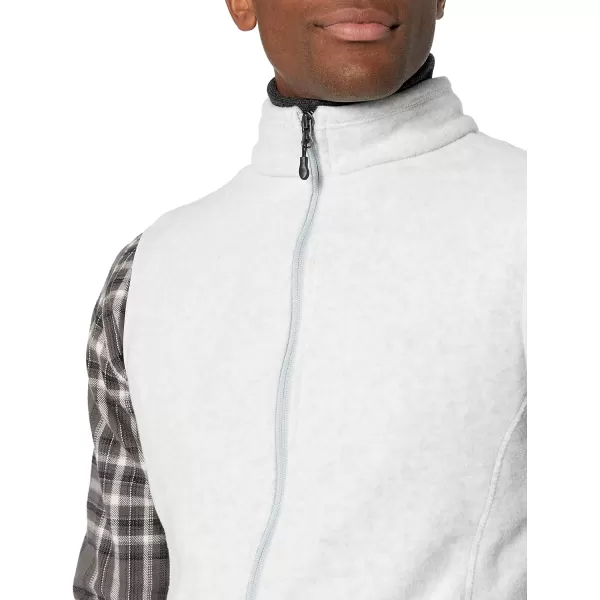 Amazon Essentials Mens FullZip Polar Fleece Vest Available in Big amp TallPolyester Light Grey Heather