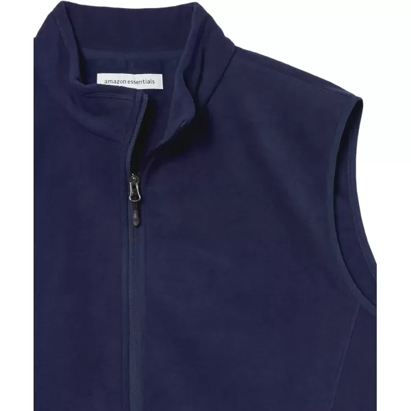 Amazon Essentials Mens FullZip Polar Fleece Vest Available in Big amp TallPolyester Navy