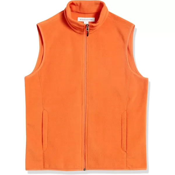 Amazon Essentials Mens FullZip Polar Fleece Vest Available in Big amp TallPolyester Orange