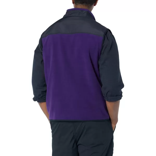 Amazon Essentials Mens FullZip Polar Fleece Vest Available in Big amp TallPolyester PurpleBlack Color Block