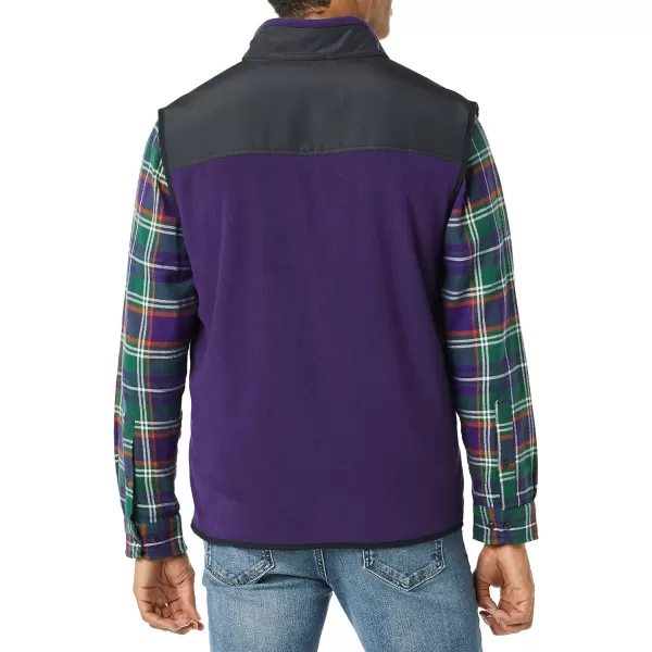 Amazon Essentials Mens FullZip Polar Fleece Vest Available in Big amp TallPolyester PurpleBlack Color Block