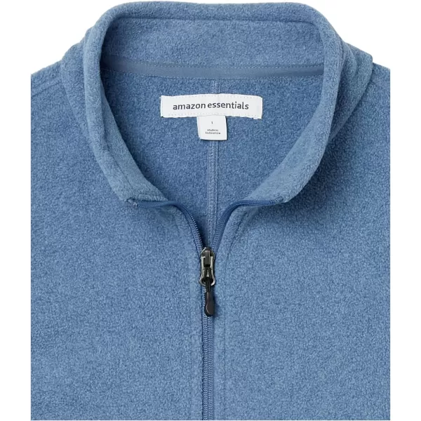 Amazon Essentials Mens FullZip Polar Fleece Vest Available in Big amp TallRecycled Polyester Blue Heather
