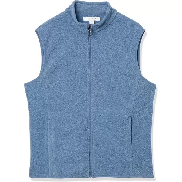 Amazon Essentials Mens FullZip Polar Fleece Vest Available in Big amp TallRecycled Polyester Blue Heather
