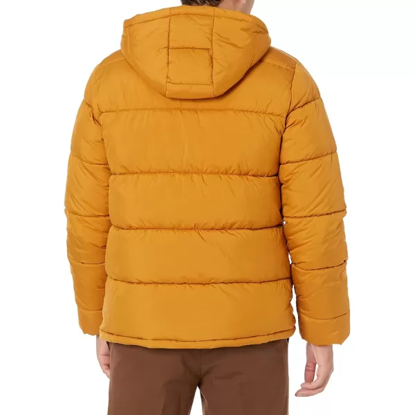 Amazon Essentials Mens Heavyweight Hooded Puffer CoatCaramel